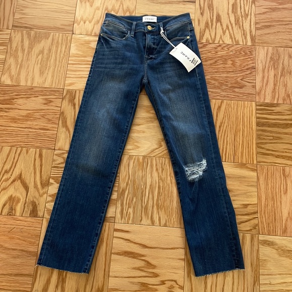 Frame Le High Raw Hem Ankle Straight Leg Jeans NWT - Picture 11 of 11